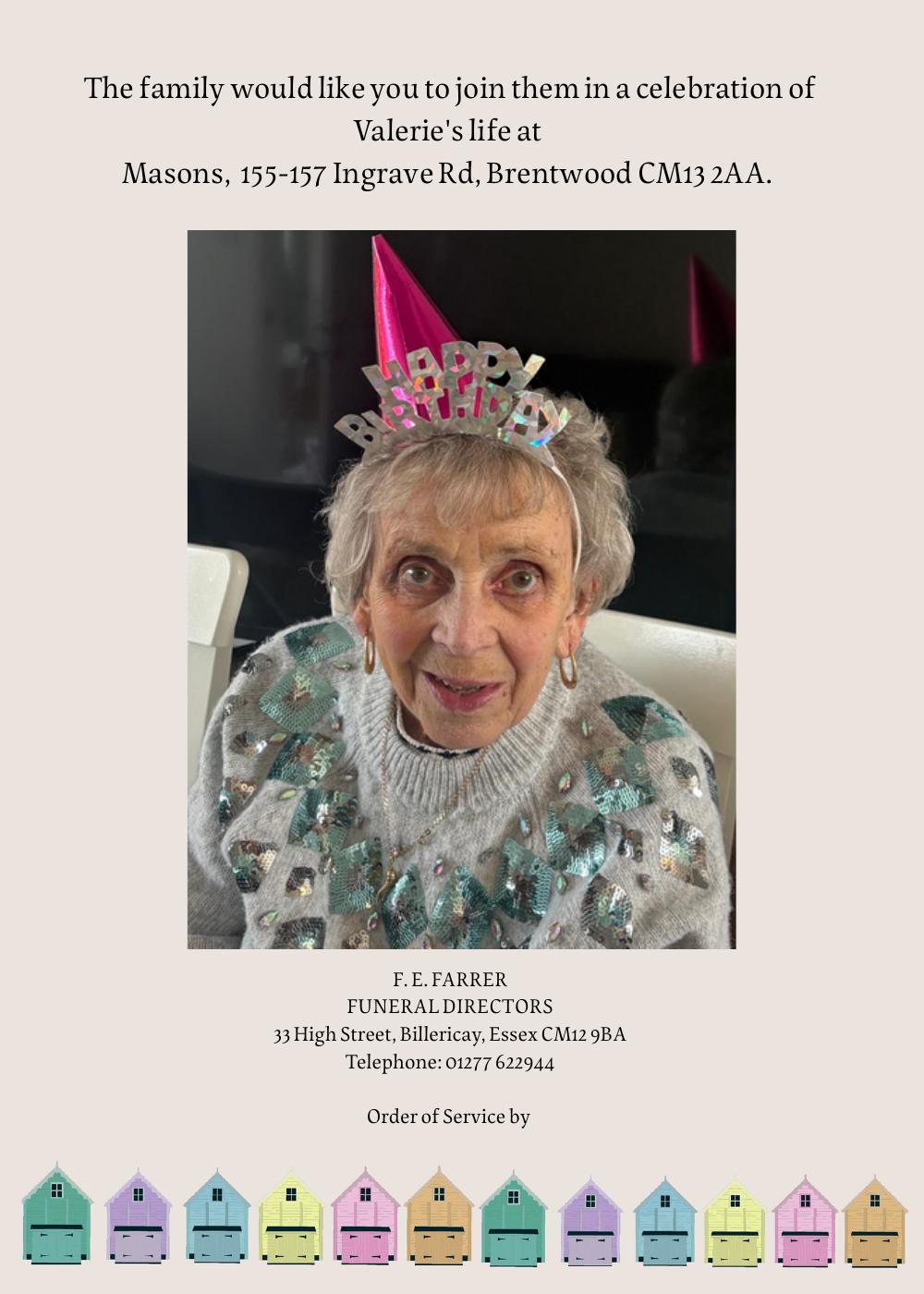 Memorial Order of Service — Back Cover